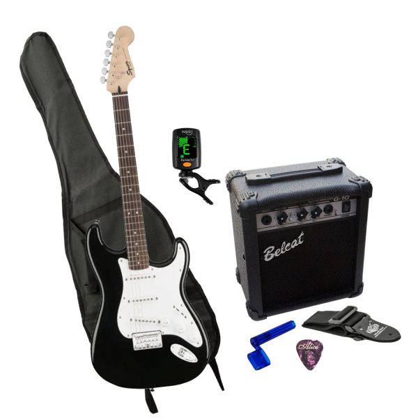 Fender SQ BULLET Guitarra Amplificador + Afinador + Estuche