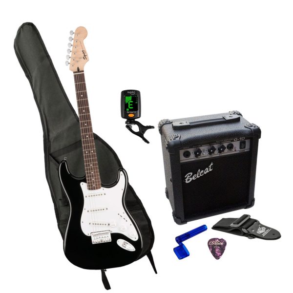 Fender SQ BULLET STRAT Guitarra Amplificador + Afinador + Estuche