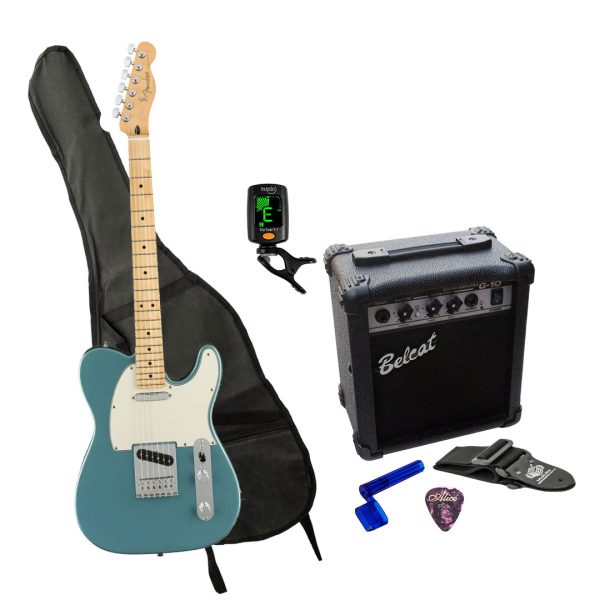 Fender PLAYER TELE Guitarra Amplificador + Afinador + Estuche