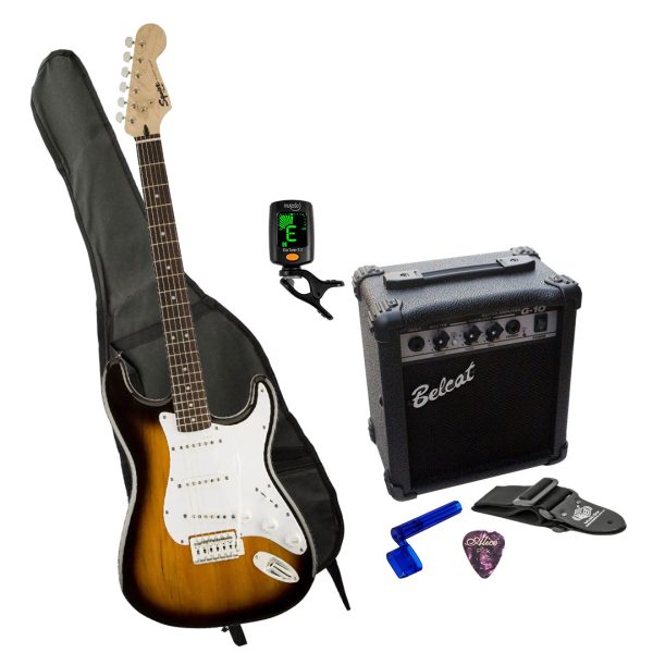 Fender SQ BULLET STRAT Guitarra Amplificador + Afinador + Estuche