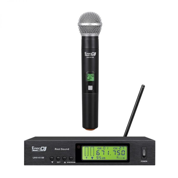 Pro Dj UHV-411M Micrófono De mano inalámbrico UHF