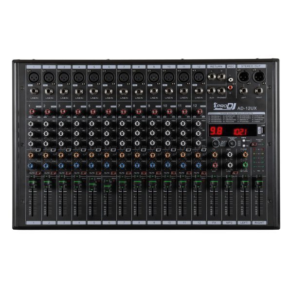 Pro dj AD-12UX Mezclador Usb Bluetooth Efectos 12Canales
