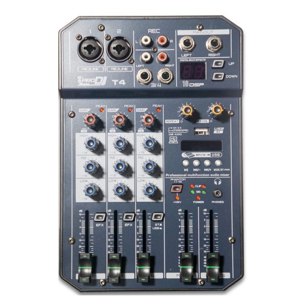 Pro dj T4 Mezclador Reproductor USB Bluetooth Interfaz FX