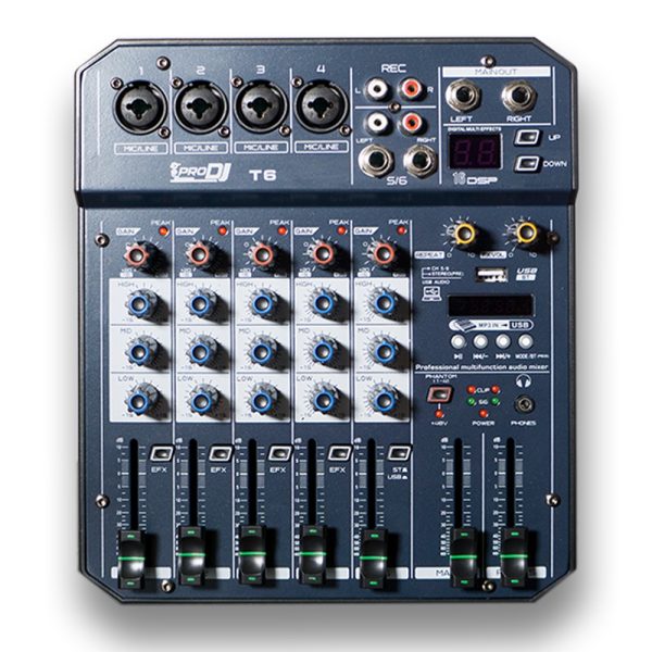 Pro dj T6 Mezclador 4 canales bluetooth USB