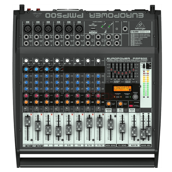 Consola Behringer PMP500 mezclador audio Activa   500Ch