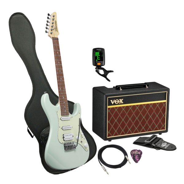 Guitarra Ibanez AZES40-MGR Ampli Vox Estuche semiduro accesorios