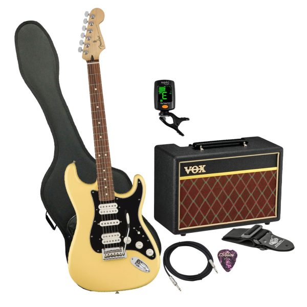 Guitarra Fender PLAYER STRAT Ampli Vox Estuche semiduro accesor