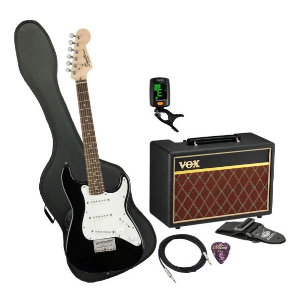 Guitarra Fender SQ MINI STRAT Ampli Vox Estuche semiduro accesor