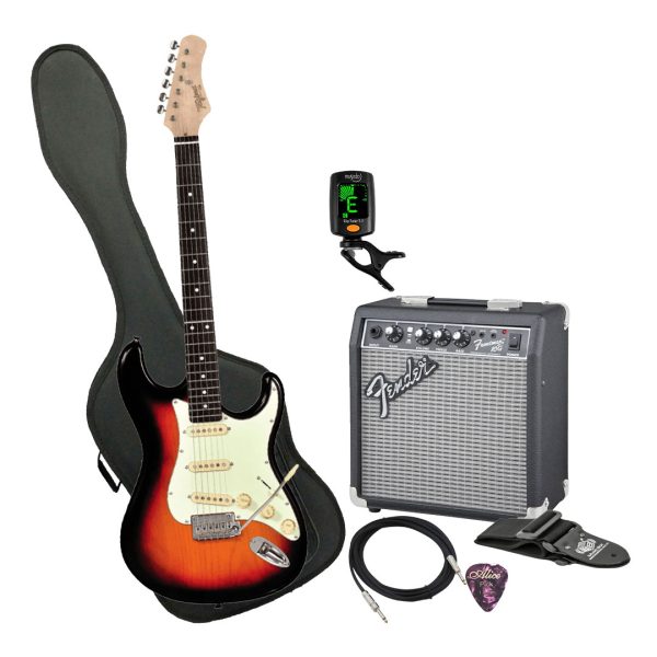 Guitarra Tagima T-635 CLASS MRD/MG Ampli Fender Estuche semiduro
