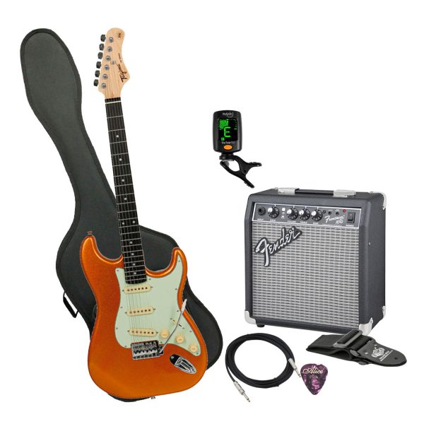 Guitarra Tagima TG-500MGYD/MG Ampli Fender Estuche semiduro