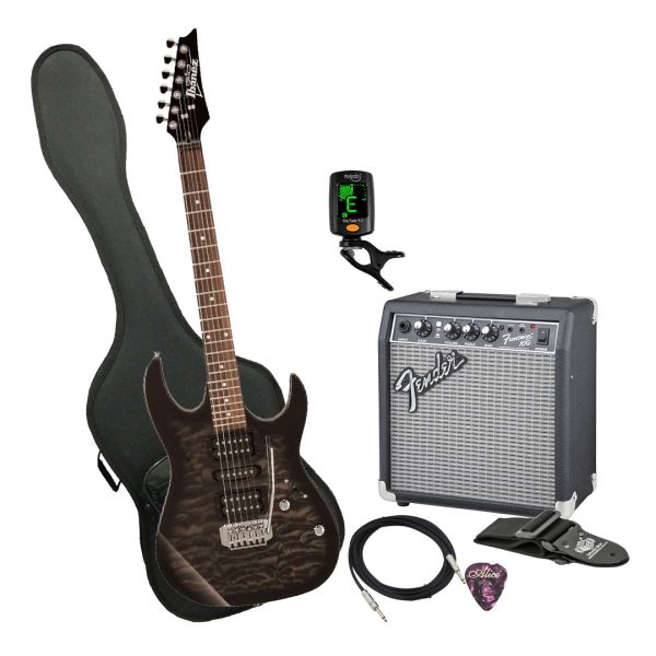 Guitarra Ibanez GRX70QATKS Ampli Vox Estuche semiduro accesor