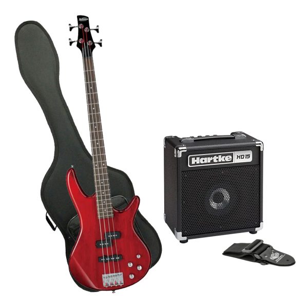 Bajo Ibanez GSR200TR Ampli Hartke Estuche rígido correa