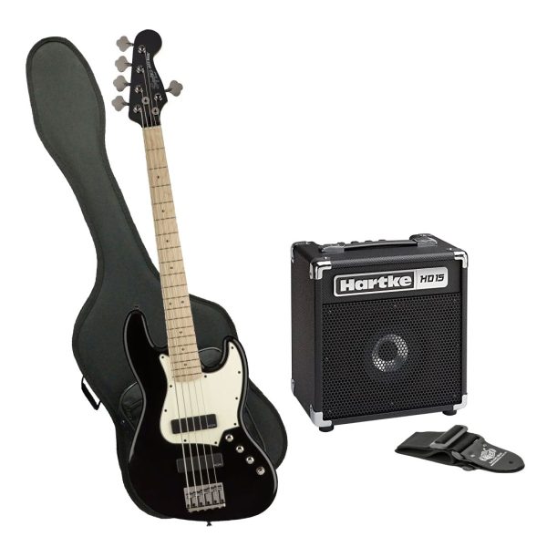 Bajo Fender Activo Jbass Ampli Hartke Estuche rígido correa