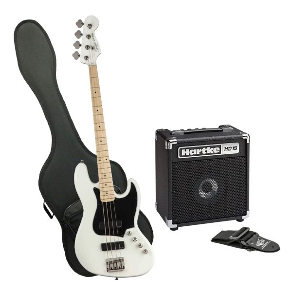 Bajo Fender J-BASS HH MN Ampli Hartke Estuche rígido correa