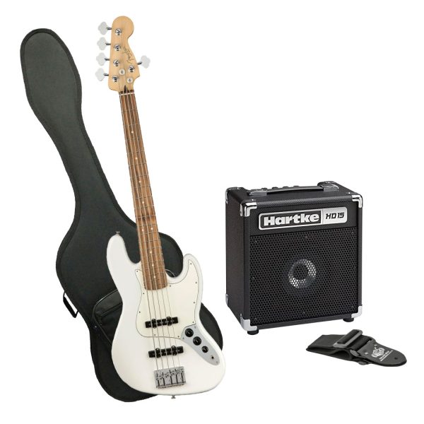 Bajo Fender JAZZ BASS V Ampli Hartke Estuche rígido correa
