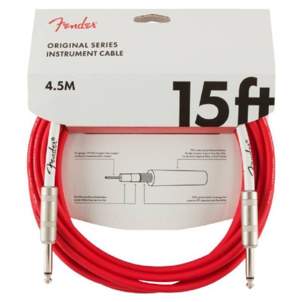 Fender 990515010 Cable Instrumento ROJO 15FT 4.5Mts