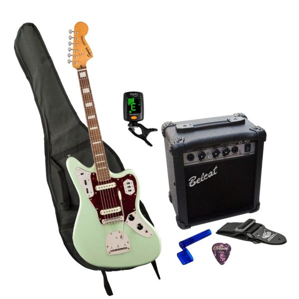Guitarra Fender SQ 70'S JAGUAR Amplificador + Afinador + Estuche