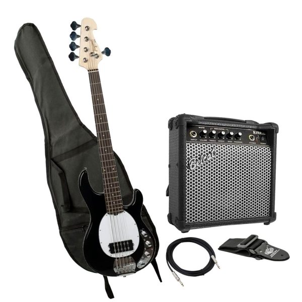 Bajo Tagima TBM-5 BK D/WH Amplificador estuche Cable correa