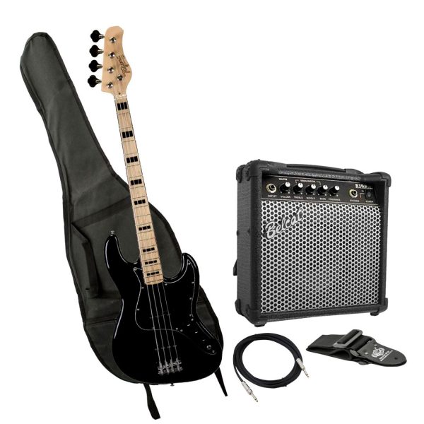 Bajo Tagima TJB-4 BK L/BK Amplificador estuche Cable correa