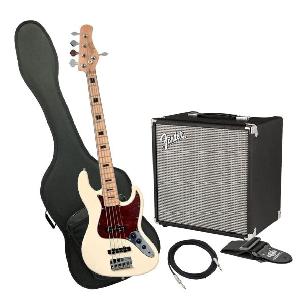 Bajo Tagima TJB-5 OWH L/TT Ampli Fender Estuche rigido y más