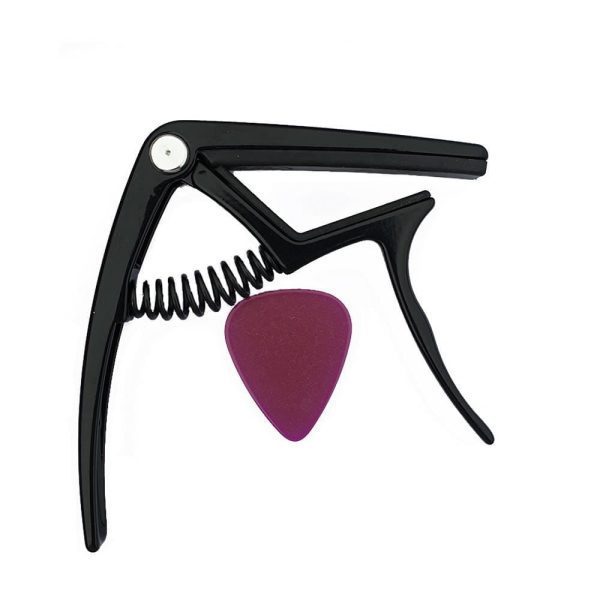 Alice A007K/BK Capodastro Guitarra con pick Negro Aluminio