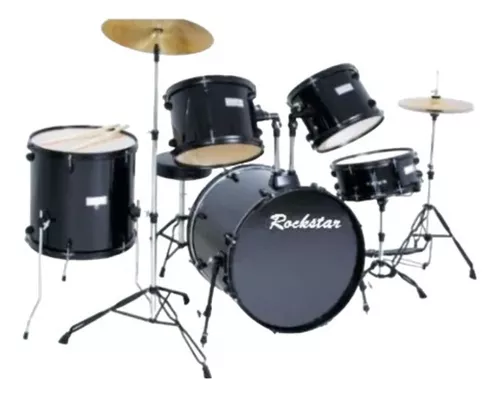 Rockstar RDS1103-BK Bateria 5pz con platillos y silla Negro