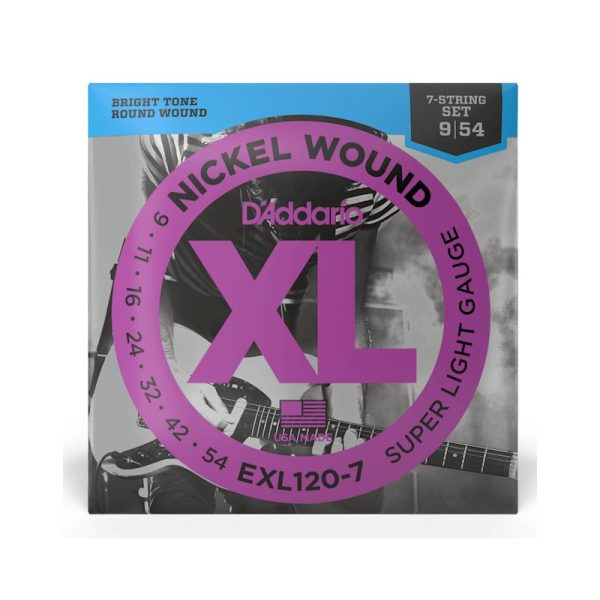 Encordado D'Addario EXL120-7 Electrica