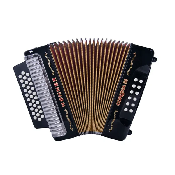 Hohner A5701S Acordeon Corona III estuche correas Negro ADG