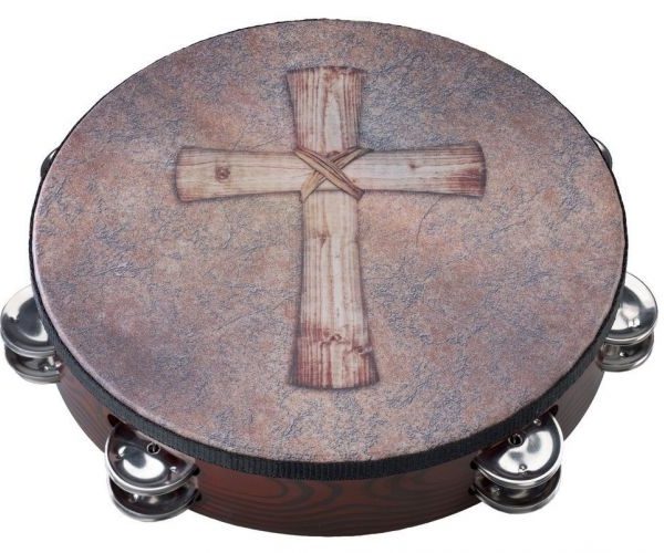 Pandero Remo TA-3010-81-SD049 Marron Cruz Religiosa