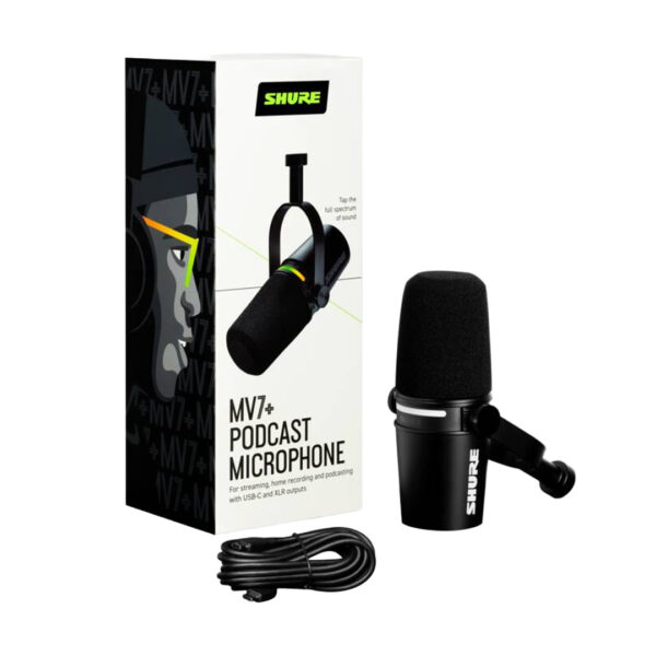 Micrófono Shure MV7+-K USB/XLR dinámico Negro