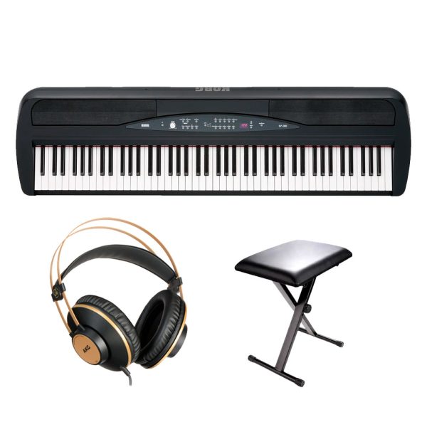 Combo Korg SP-280-BK Piano + Silla, base y estuche