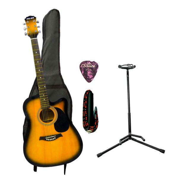 Combo Mc-Art A14CE-2TS Guitarra + Base, estuche y accesorios