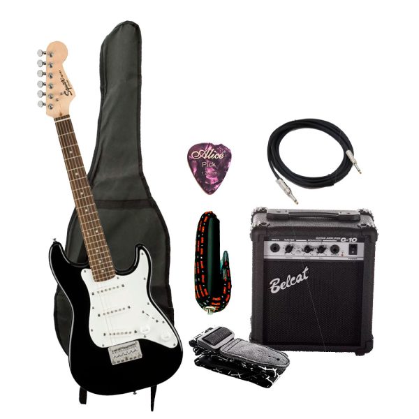 Combo Fender SQ MINI 310101 Guitarra + Amplificador, Base y Accesorios