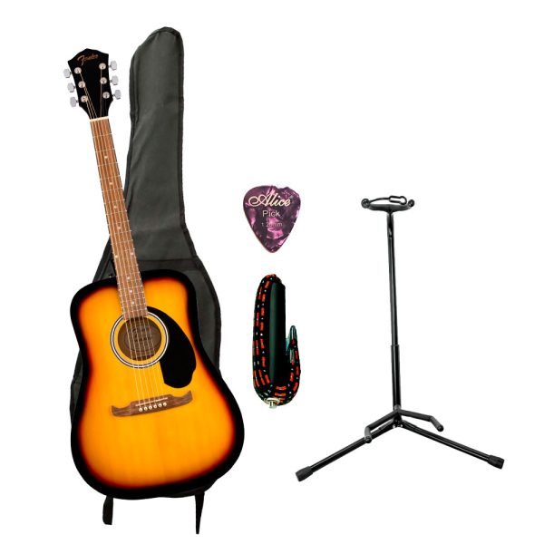 Combo Fender FA-125 Dread Guitarra + Base, estuche y accesorios