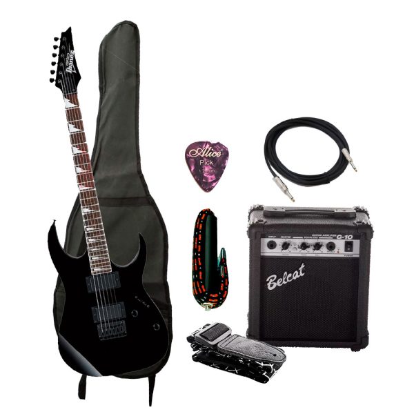 Combo Ibanez GRG121DX Guitarra + Amplificador, Base y Accesorios