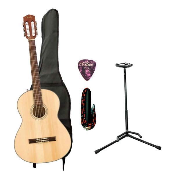 Combo Fender CN-60S NAT Guitarra + Base, estuche y accesorios
