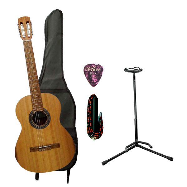 Combo Alhambra LAQANT COLLEGE 2 Guitarra + Base, estuche y accesorios