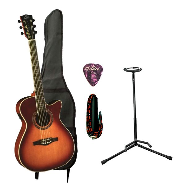 Combo Eko V SUNBURST Guitarra + Base, estuche y accesorios