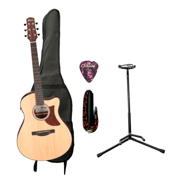 Combo Ibanez AAM50CE-OPN Guitarra + Base, estuche y accesorios