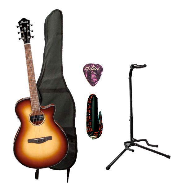 Combo Ibanez AEG50-DHH Guitarra + Base, estuche y accesorios