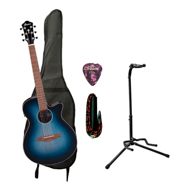 Combo Ibanez AEG50-IBH Guitarra + Base, estuche y accesorios