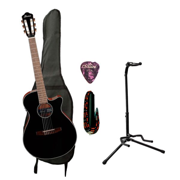 Combo Ibanez AEG50N-BKH Guitarra + Base, estuche y accesorios