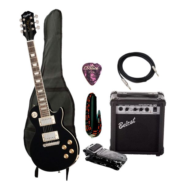 Combo Epiphone ES1PPLPEBNH3 Guitarra + Amplificador, Base y Accesorios