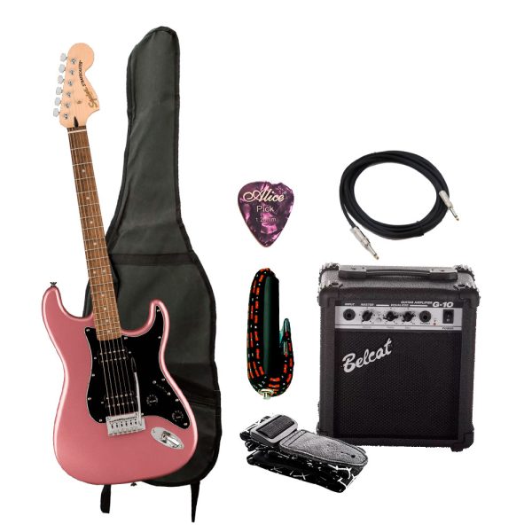 Combo Fender AFFINITY STRAT SQ Guitarra + Amplificador, Base y Accesorios