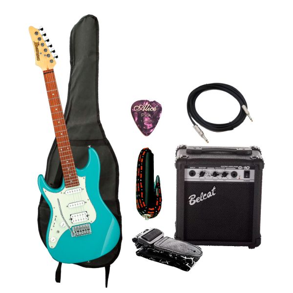 Combo Ibanez AZES40L-PRB Guitarra zurda + Amplificador, Base y Accesorios