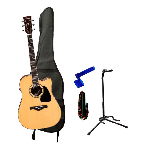 Combo Ibanez AW70ECE-NT Guitarra + Base, estuche y accesorios
