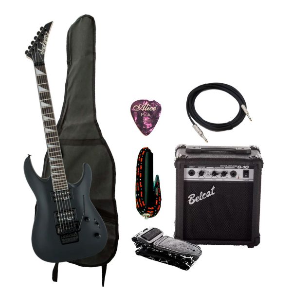 Combo Jackson JS32Q DKA AH FB Guitarra + Amplificador, Base y Accesorios