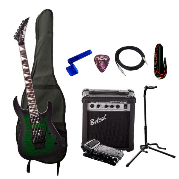 Combo Jackson JS32Q DKA Guitarra + Amplificador, Base y Accesorios