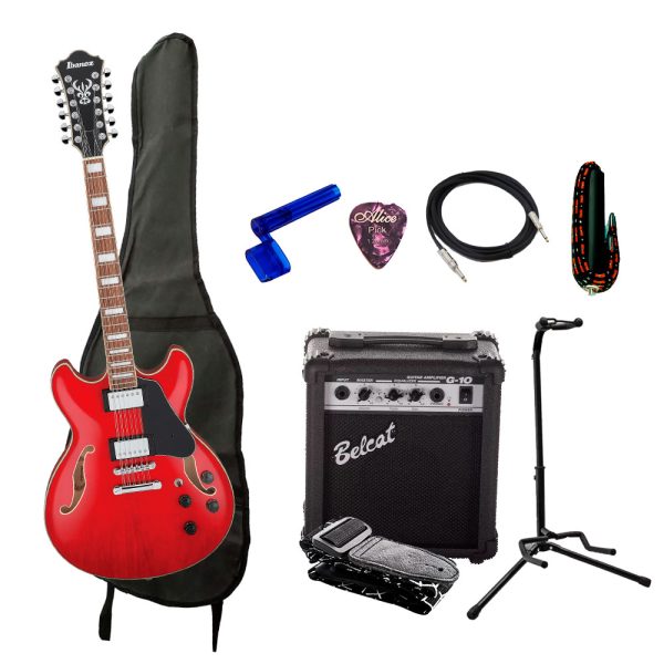Combo Ibanez AS7312-TCD Guitarra + Amplificador, Base y Accesorios