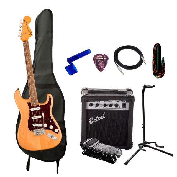 Combo Fender SQ CLASSIC VIBE 70'S Guitarra + Amplificador, Base y Accesorios